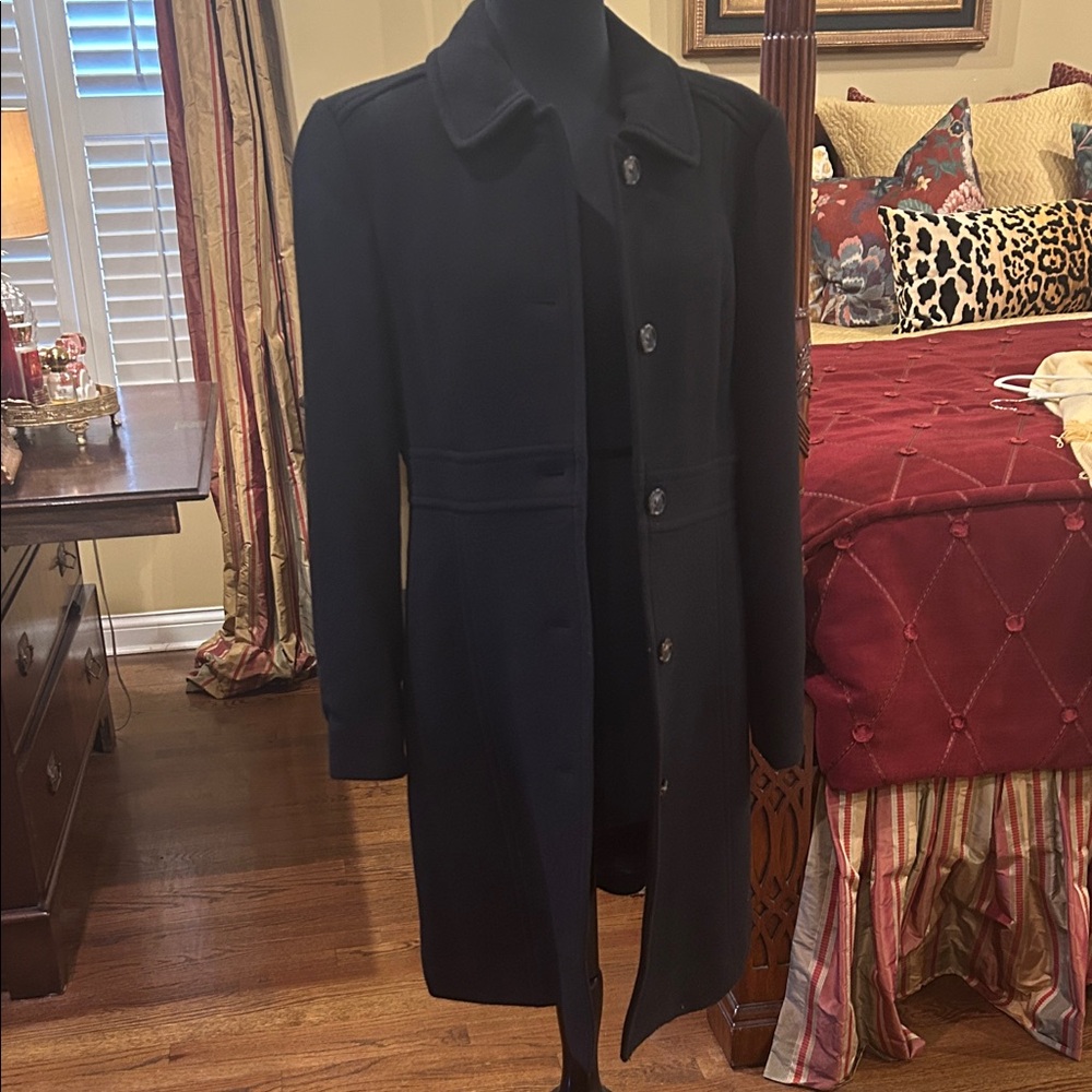 J. Crew Classic Black Lady Coat 12 petite